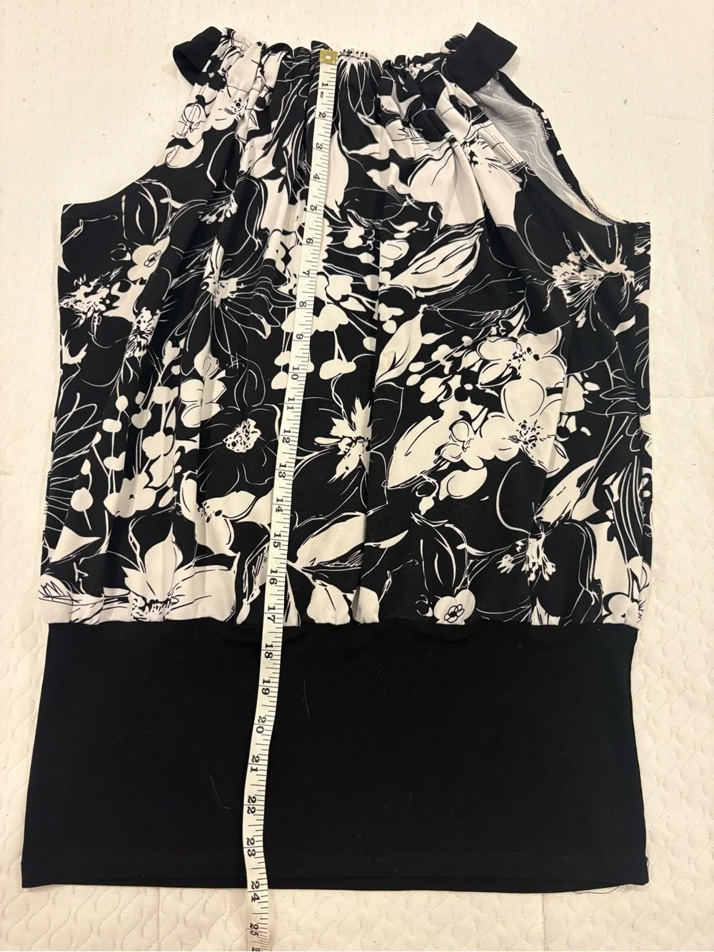 DCS Black & White Floral Halter Tank Top - Picture 4 of 4